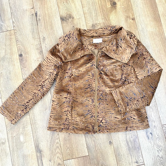 ERIN LONDON Faux For Tiger Print Jacket large - Picture 5 of 12